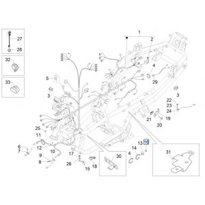 Kabelboom Piaggio MP3 300 ie LT Business - Sport (met en zonder ABS) 2016-2018