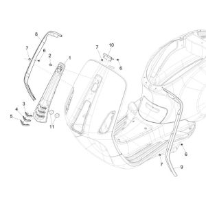 Frame Vespa Sprint mat geel 974/a