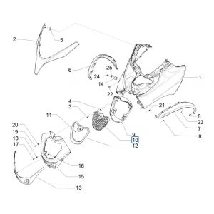 Voorkap Piaggio MP3 300 ie LT Business - Sport (met en zonder ABS) 2016-2018
