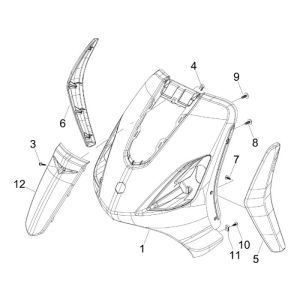 Voorkap Piaggio Fly 50 4-takt AC zwart 94