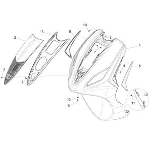 Voorkap Piaggio New Fly 4-takt 2V rood 854a