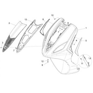 Voorkap Piaggio New Fly 4-takt 4V zwart 98/a