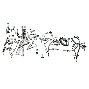 Voorplaat/ binnenplaat/ knipperautomaat Sym Jet 14 125I E4 Blue (BU-289S)