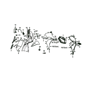 Voorkap - Beenschild - Knipperlichten voorzijde Sym Jet 14 white (WH-006)