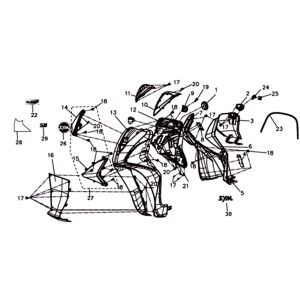 Voorkap - Beenschild - Knipperlichten voorzijde Sym Symphony ST Euro 4 Blue