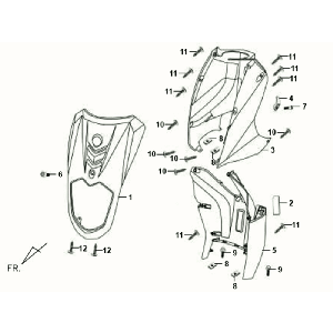 Voorkap - Beenschild - Knipperlichten voorzijde Sym Orbit White WH8018P