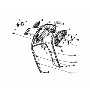 Voorkap - Beenschild - Knipperlichten voorzijde Sym Mio 50i (WH-8018P OR-1495P) White Orange
