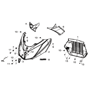 Voorplaat/ knipperlichten/ binnenbeenschild Sym Joymax 300I ABS E3 2014-2016 White (WH-300P)