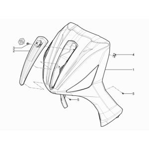 Voorkap Piaggio Beverly 350 Sport Touring Euro 3 2013-2014 matzwart 93/B