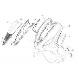 Voorkap Piaggio Fly 125 IE 4-takt 3V Euro 3