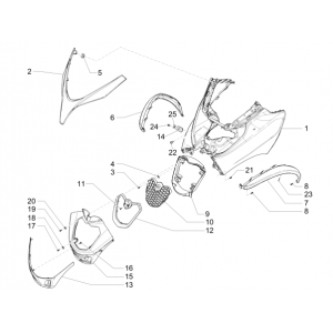Voorkap Piaggio MP3 500 LT Sport 2014-2016 grijs