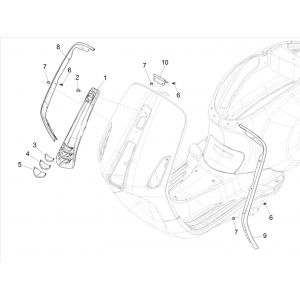 Afdekplaat voorkap Vespa Sprint 125 3V IE ABS Euro 5 2021