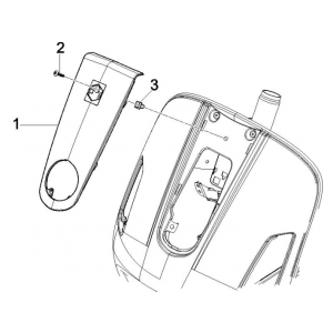 Afdekplaat voorkap Vespa GTS 250 ie 2005-2009 (met ABS) zwart 94