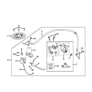 Remcilinder - Remleiding - Remklauw - Remblokken Berini Speedy 4-takt