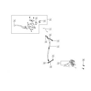 Remcilinder - Remhevel - Remleiding Kymco Agility RS 4-takt zwart 11