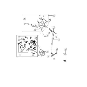 Remcilinder - Remhevel - Remleiding Kymco City 16' 4-takt wit