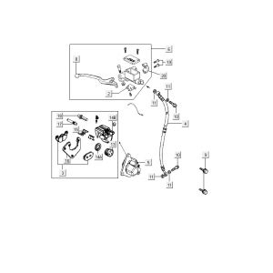 Remcilinder - Remhevel - Remleiding Kymco Delivery 4-takt wit