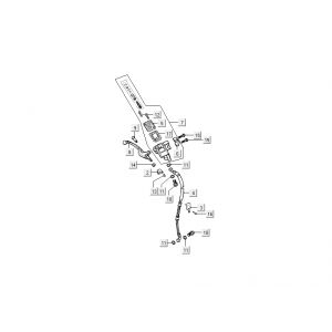 Remcilinder - Remhevel - Remleiding Kymco Super9 50 2-takt AC oud model matzwart geel