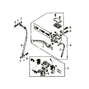 Voorremklauw Remgreepremleiding Sym Orbit (BU289) blue