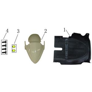 Voorspatbord China Fly zwart