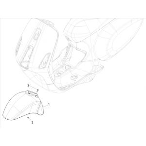 Voorspatbord Vespa Elettrica 25km/u SCH Euro 5 2021