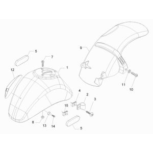 Voorspatbord Vespa LX 50 4-takt 2V AC 25km/u bruin marrone 112/A