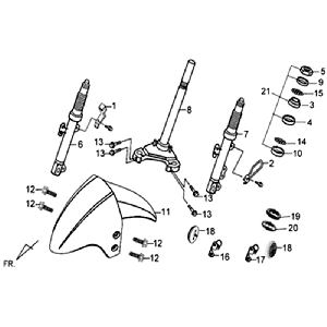 Voorvork - Balhoofdstel - Voorspatbord Sym Jet 4 (BU289) blue