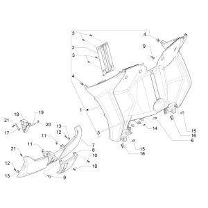 Beenschild Piaggio MP3 300 ie LT Business - Sport (met en zonder ABS) 2016-2018