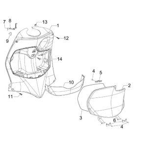 Beenschild Piaggio Fly 50 4-takt AC