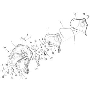 Voorspatbord Piaggio New Fly 4-takt 4V wit 566