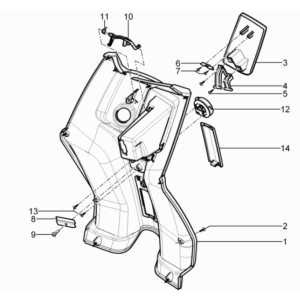 Beenschild Piaggio Typhoon 50 2-takt Euro 3 2011