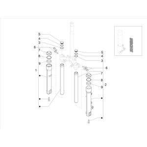 Voorvork onderdelen (SHOWA) Piaggio Liberty 125 IGET 3V IE ABS Euro 4 2015-2019