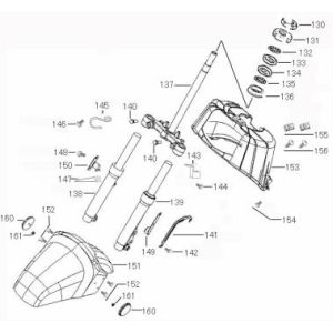 Voorvork - Balhoofdstel - Voorspatbord Benzhou ZN50QT-36 zwart