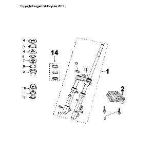 Voorvork - Balhoofdstel Peugeot Citystar 50 Zwart
