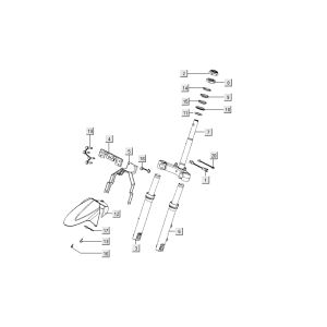 Voorvork - Balhoofdstel - Voorpatbord Kymco People S 50 4-takt Elegance zwart