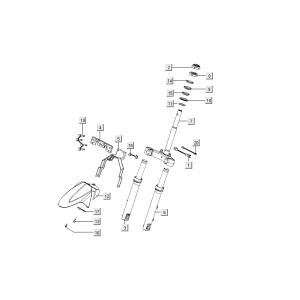 Voorvork - Balhoofdstel - Voorpatbord Kymco People S 50 4-takt matzwart