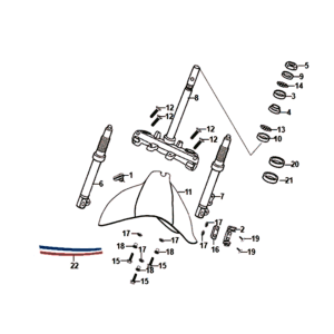 Voorvork - Balhoofdstel - Voorspatbord Sym Fiddle II Euro 4 (BK-007U) Mat black