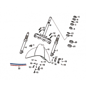 Voorvork - Balhoofdstel - Voorspatbord Sym Fiddle II Euro 4 (WH-006) White