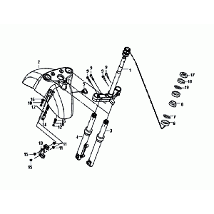 Voorvork - Balhoofdstel - Voorspatbord Sym Fiddle III matt black (BK-007U/BK-5560S)
