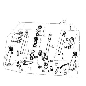 Voorvork - Balhoofdstel Generic Xor 50 2-takt 2006 zwart