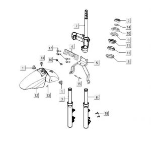 Voorvork - Balhoofdstel Kymco People S 300i