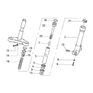 Voorvork - Balhoofdstel Gilera Runner FXR 180 2-takt