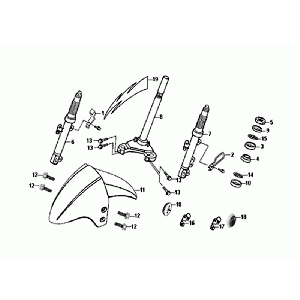 Voorvork - Balhoofdstel - Voorpatbord Sym Orbit II Euro 4 Black