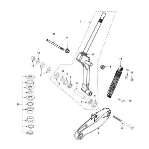 Voorvork - Balhoofdstel Peugeot Speedfight 2 50 2-takt LC Euro 2