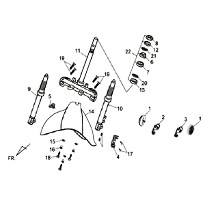 Voorvork - Balhoofdstel - Voorspatbord Sym Allo (GY010U) matt gray
