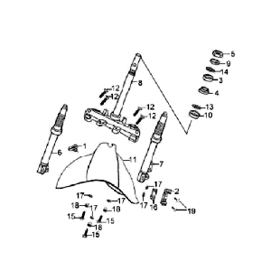Voorvork - Balhoofdstel - Voorspatbord Sym Fiddle White WH8018P