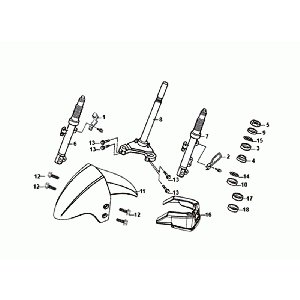 Voorvork - Balhoofdstel - Voorpatbord Sym Orbit III Black