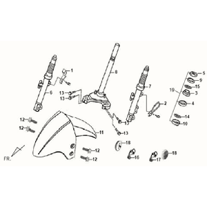 Voorvork - Balhoofdstel - Voorspatbord Sym Orbit White WH8018P