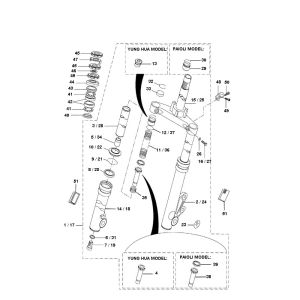 Voorvork - Balhoofdstel Yamaha Bw's 2-takt