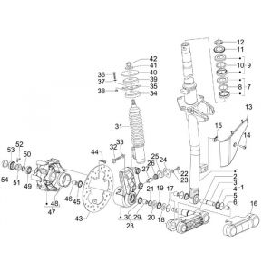 Voorvork - Balhoofdstel Vespa S 50 2-takt AC